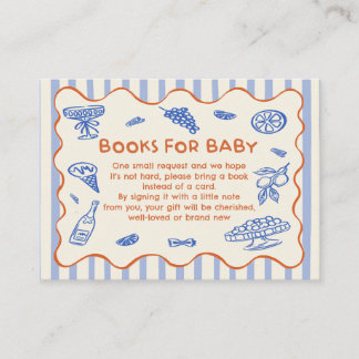 Carte D'accompagnement Hand Drawn Italian Baby Shower Book Request