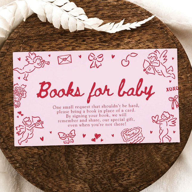 Carte D'accompagnement Hand Drawn Valentine Baby Shower Books For Baby (Créateur téléchargé)