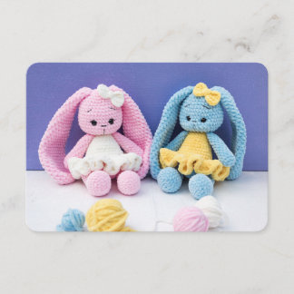 Carte D'accompagnement Handmade Crochet Bunnies – Soft Nursery Friends