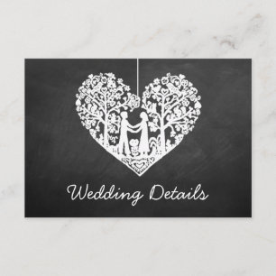 Carte D'accompagnement Hanging Heart Tree Chalkboard Mariage Collection