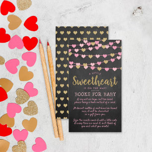 Carte D'accompagnement Hanging Love Hearts Little Sweetheart Baby Shower