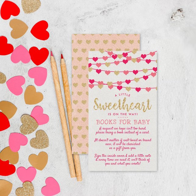 Carte D'accompagnement Hanging Love Hearts Petit Baby shower amoureux (Créateur téléchargé)