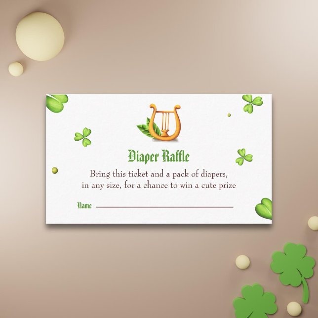 Carte D'accompagnement Harpe Irlandais Baby shower Déchets Raffle (Créateur téléchargé)