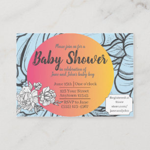 Carte D'accompagnement Hausse de l'invitation du Baby shower du soleil Ne
