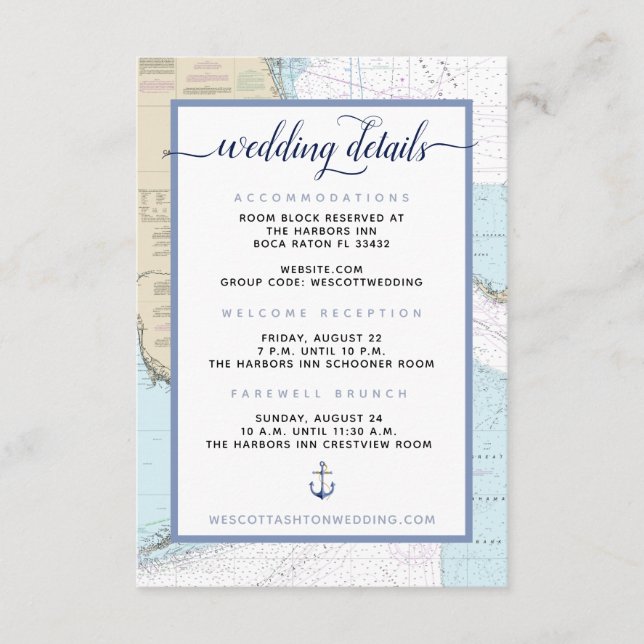 Carte D'accompagnement Haut de gamme #Floride Sud Nautique #Détails Maria (Devant)