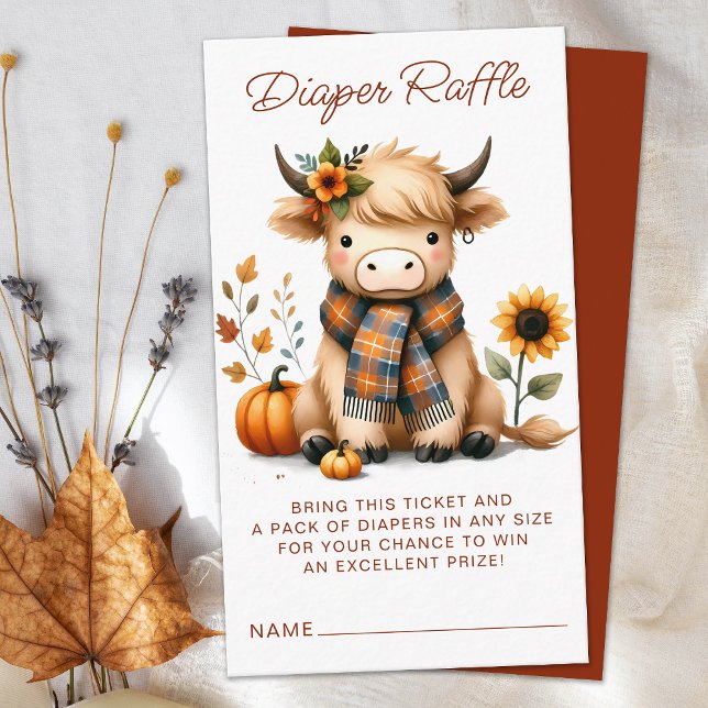 Carte D'accompagnement Haut-land Vache Hiver Calf Baby shower Déchets Raf (Créateur téléchargé)