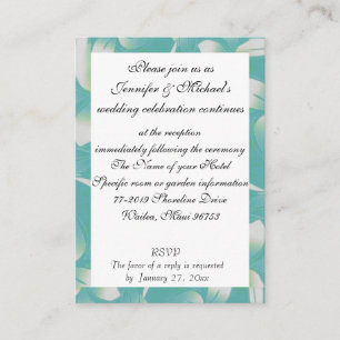 Carte D'accompagnement Hawaii Hall de réception de mariage Turquoise Flor