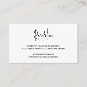 Carte D'accompagnement Heather Elegant noir blanc minimaliste Mariage mod