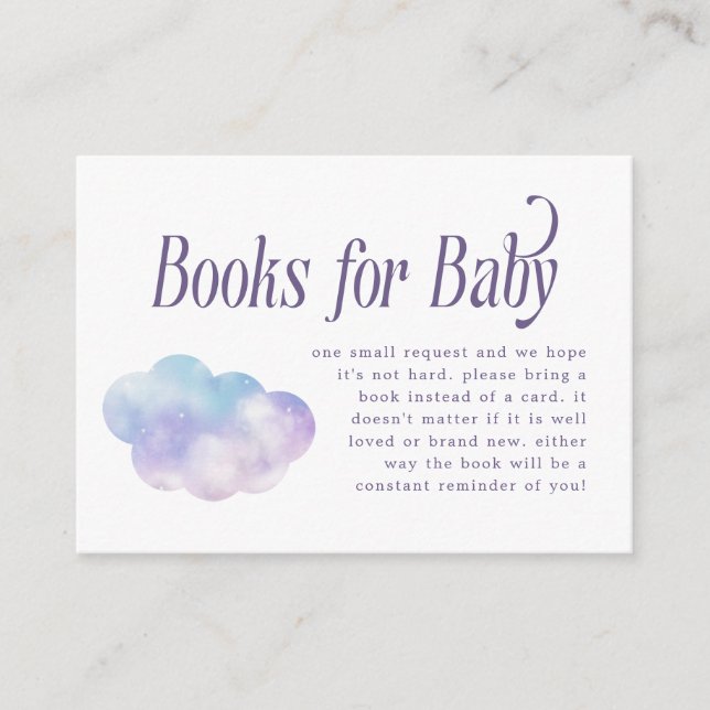 Carte D'accompagnement Heaven envoyé Baby shower fille demande de livre (Devant)