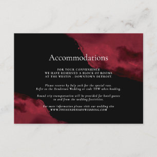 Carte D'accompagnement Hébergement Aquarelle Rouge Romantique