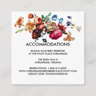 Carte D'accompagnement Hébergement de mariage floral vintage sombre à l'h