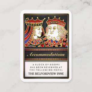 Carte D'accompagnement Hébergements King & Queen Red Mariage 2,5 x 3,5