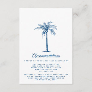Carte D'accompagnement Hébergements Modernes Blue Beach Wedding