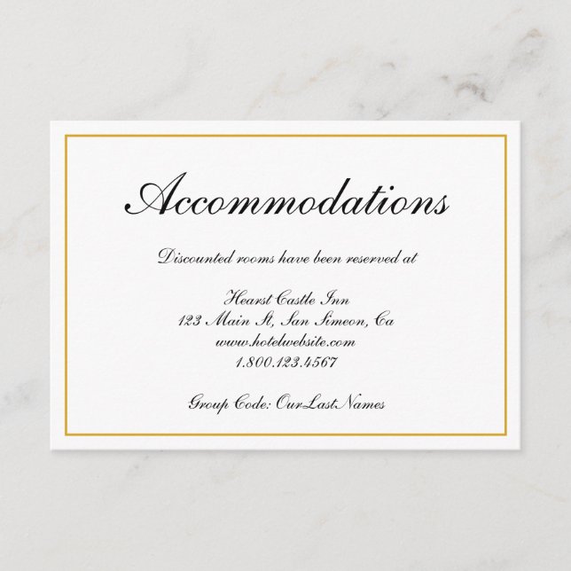 Carte D'accompagnement Hébergements officiels de Mariages frontaliers Gol (Devant)