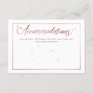 Carte D'accompagnement Hébergements PixDezines, Rose d'or Faux