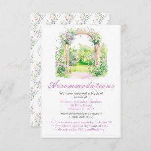 Carte D'accompagnement Hébergements Spring Floral Mariage Arch