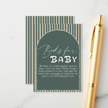 Hello Baby Dark Green Stripes Baby Shower