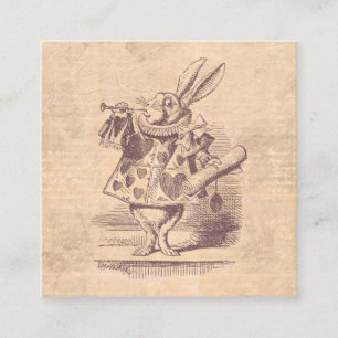 Carte D'accompagnement Herald White Rabbit Vintage Alice au pays des merv