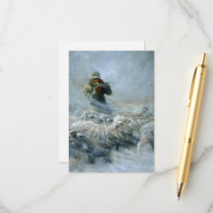 Carte D'accompagnement Herder de mouton, tempête par Newell Convers Wyeth