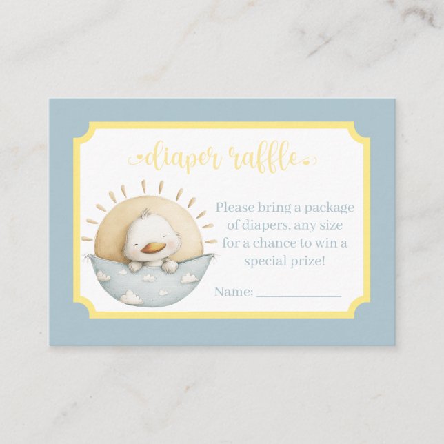 Carte D'accompagnement Here Comes the Son Diaper Raffle Card (Devant)