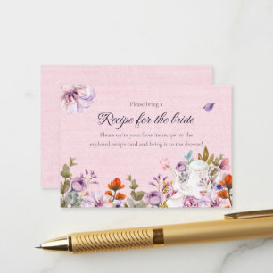Carte D'accompagnement Heure Pour Tea Party Watercolor Fête des mariées