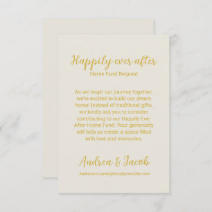 Carte D'accompagnement Heureux toujours après Alabaster White Gold Home F