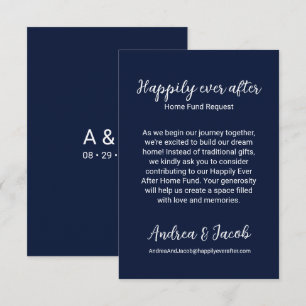 Carte D'accompagnement Heureux toujours après la Marine Blue White Home F