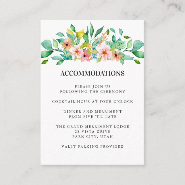 Carte D'accompagnement Hibiscus tropical | Hébergement hôtelier MARIAGE (Devant)
