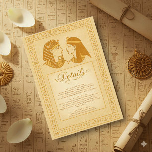 Carte D'accompagnement Hiéroglyphes Anciens Roi & Reine Mariage Égyptien