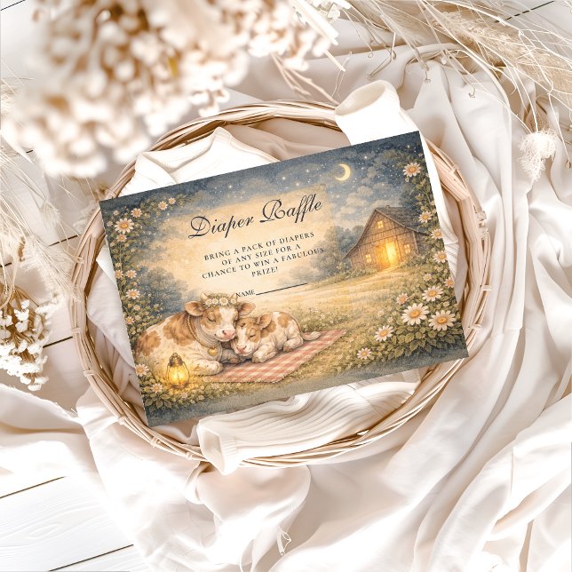 Carte D'accompagnement Highland Cow Meadow Diapper Raffle (Créateur téléchargé)