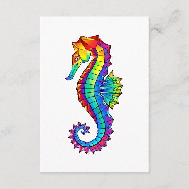 Carte D'accompagnement Hippocampe polygonal arc-en-ciel (Devant)