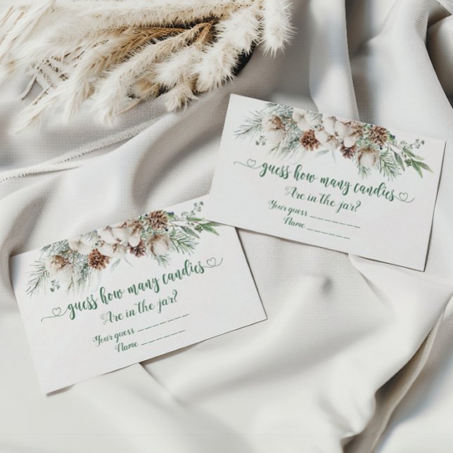 Carte D'accompagnement Hiver à feuillage persistant devinez combien de ca (Créateur téléchargé)