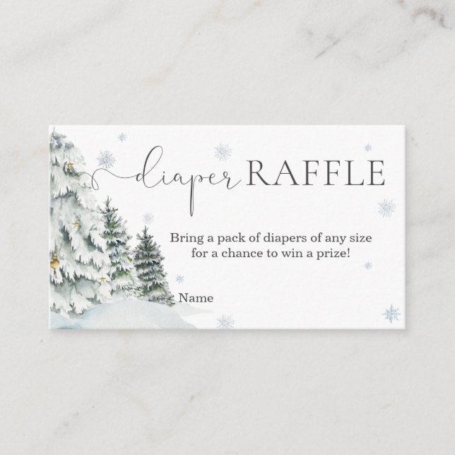 Carte D'accompagnement Hiver Baby shower de laine de  Raffin (Devant)