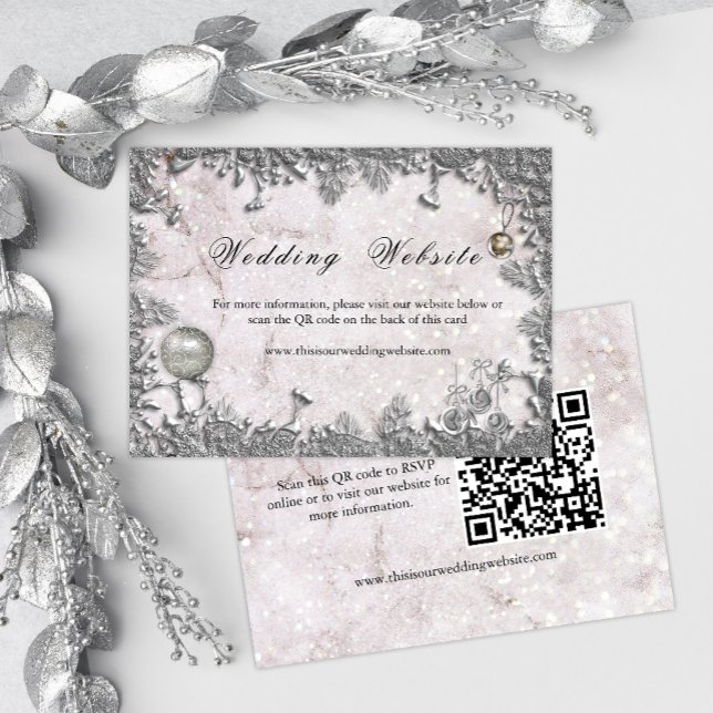 Carte D'accompagnement Hiver Élégance Mariage de Noël (Créateur téléchargé)