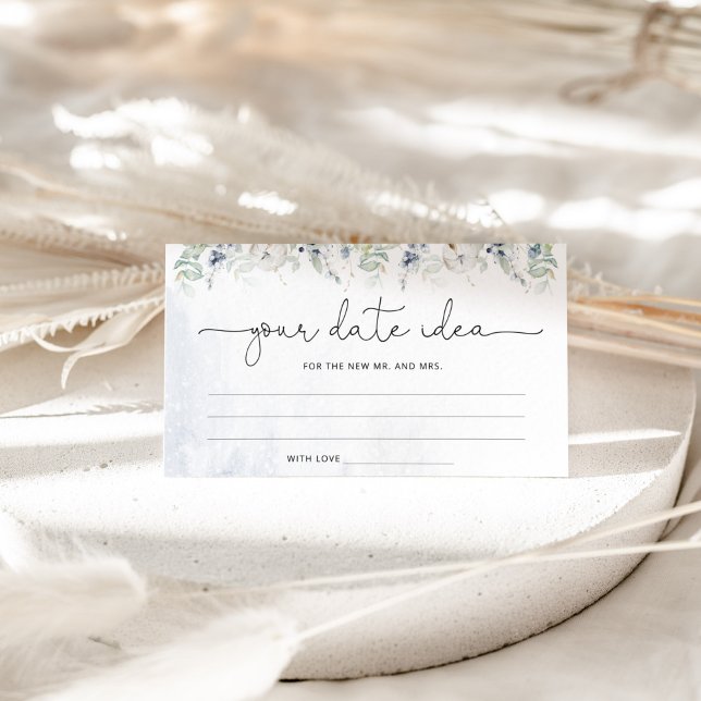 Carte D'accompagnement Hiver eucalyptus Date idées nuit. Date jar (Créateur téléchargé)