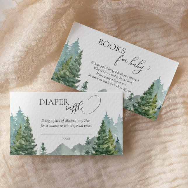 Carte D'accompagnement Hiver Forest Diaper Raffle, Livres pour Baby Card (Créateur téléchargé)