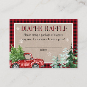 Carte D'accompagnement Hiver Forêt Rouge Camion Baby shower Déchets Raffi