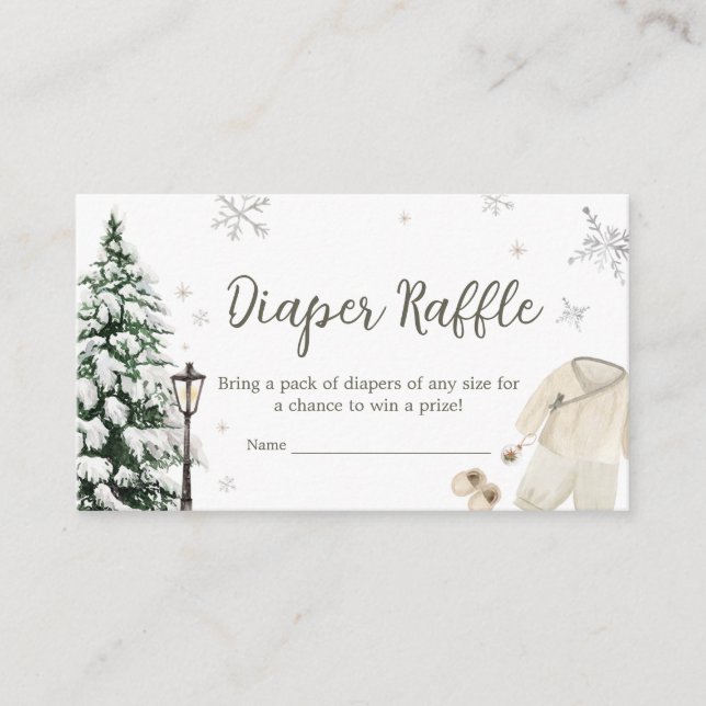 Carte D'accompagnement Hiver Joyeux Petit Vêtements Bébé Déchets Raffle (Devant)