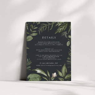 Carte D'accompagnement Hiver Meadow Détails du Mariage botanique vert