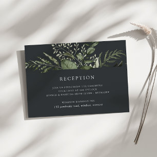 Carte D'accompagnement Hiver Meadow Réception de mariage botanique vert