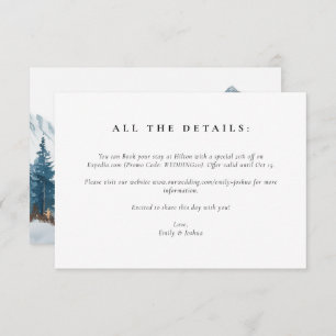 Carte D'accompagnement Hiver Montagnes Pine Tree Mariage