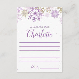 Carte D'accompagnement Hiver Onederland or violet Temps Capsule