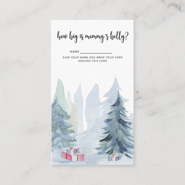 Carte D'accompagnement Hiver, quelle taille a le ventre de maman ? (Devant)