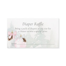 Hiver Rose fille Baby shower Déchets Raffle