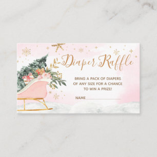 Carte D'accompagnement Hiver Rose or Snowflake Déchets Raffin