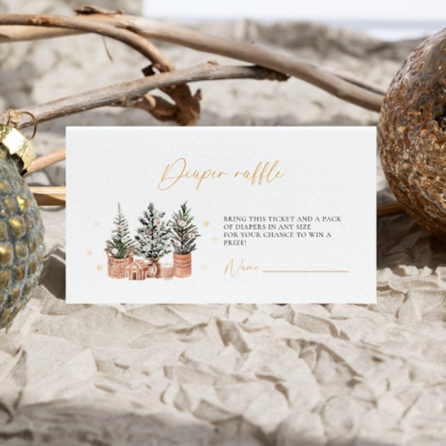 Carte D'accompagnement Hiver Rustique Baby shower de Noël tombole de couc (Créateur téléchargé)