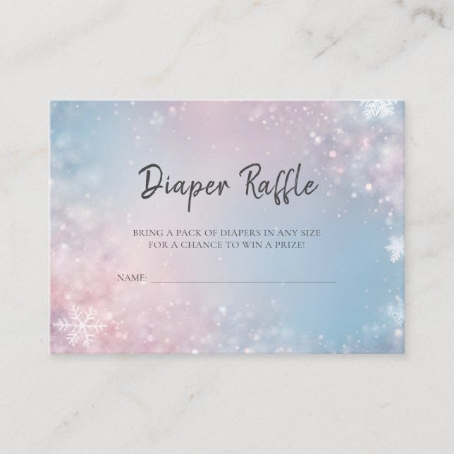 Carte D'accompagnement Hiver Snowflake Sexe Niaper Raffin Neutre (Devant)
