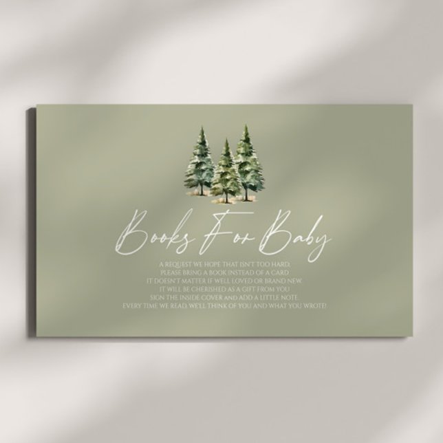 Carte D'accompagnement Hiver Snowy Pine Tree Baby showers Livres Pour Béb (Créateur téléchargé)