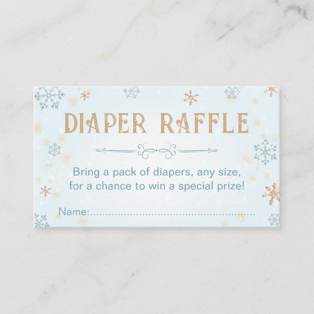 Carte D'accompagnement Hiver Wonderland Baby shower de billet de loterie (Devant)