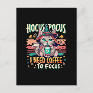Carte D'accompagnement Hocus Focus - J'ai besoin de café pour me concentr